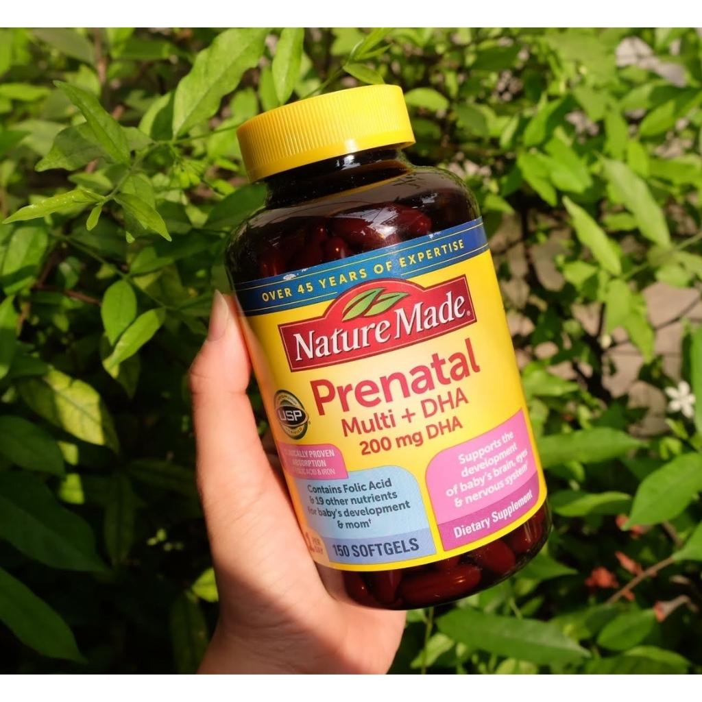 Viên Uống Vitamin Tổng Hợp Bà Bầu Nature Made – Prenatal Multi + DHA 200mg 150 Viên