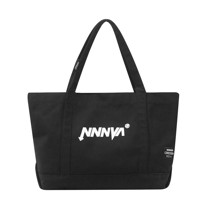 Túi Xách Đeo Vai Vải Canvas Cỡ Lớn Màu Đen Thời Trang Cho Nữ