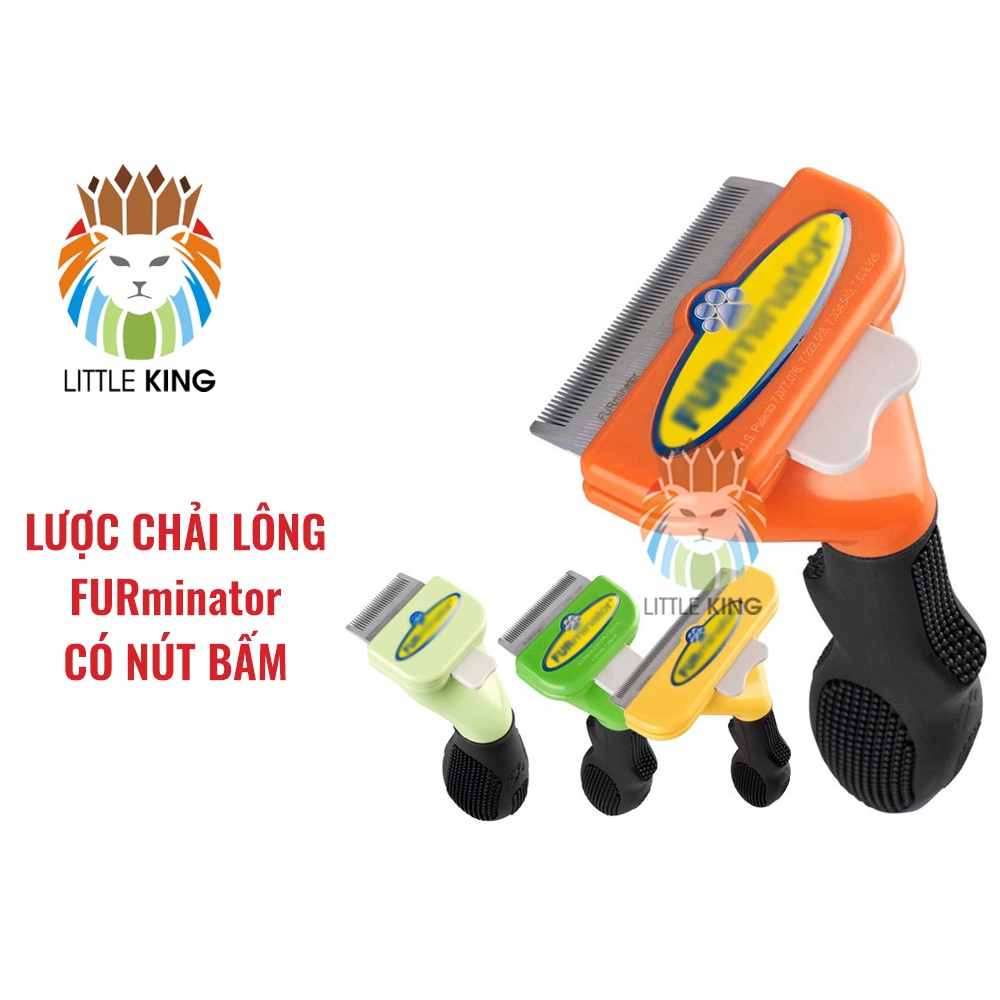 Lược chải lông cho chó mèo deShedding Furminator có nút bấm Little King pet shop