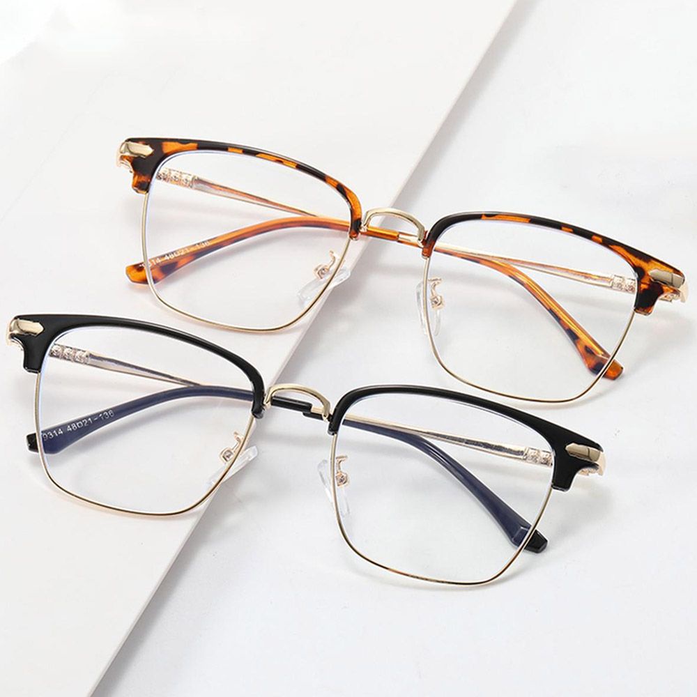 Mắt kính gọng vuông bằng kim loại chống tia UV thời trang dành cho nam và nữ