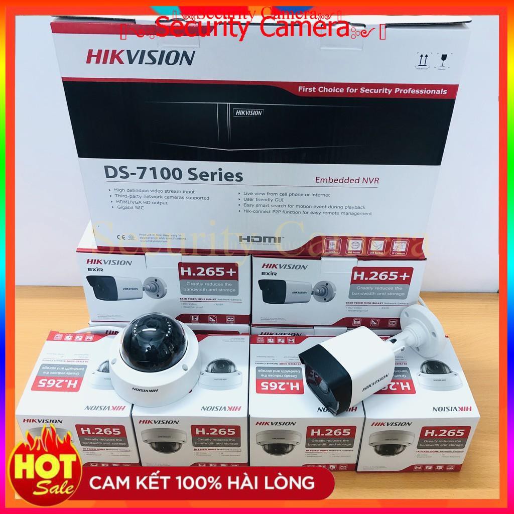 Trọn Bộ Camera IP POE 2MP HIKVISION Chính Hãng (FULL Phụ kiện Lắp Đặt), Ổ Cứng Tùy Chọn