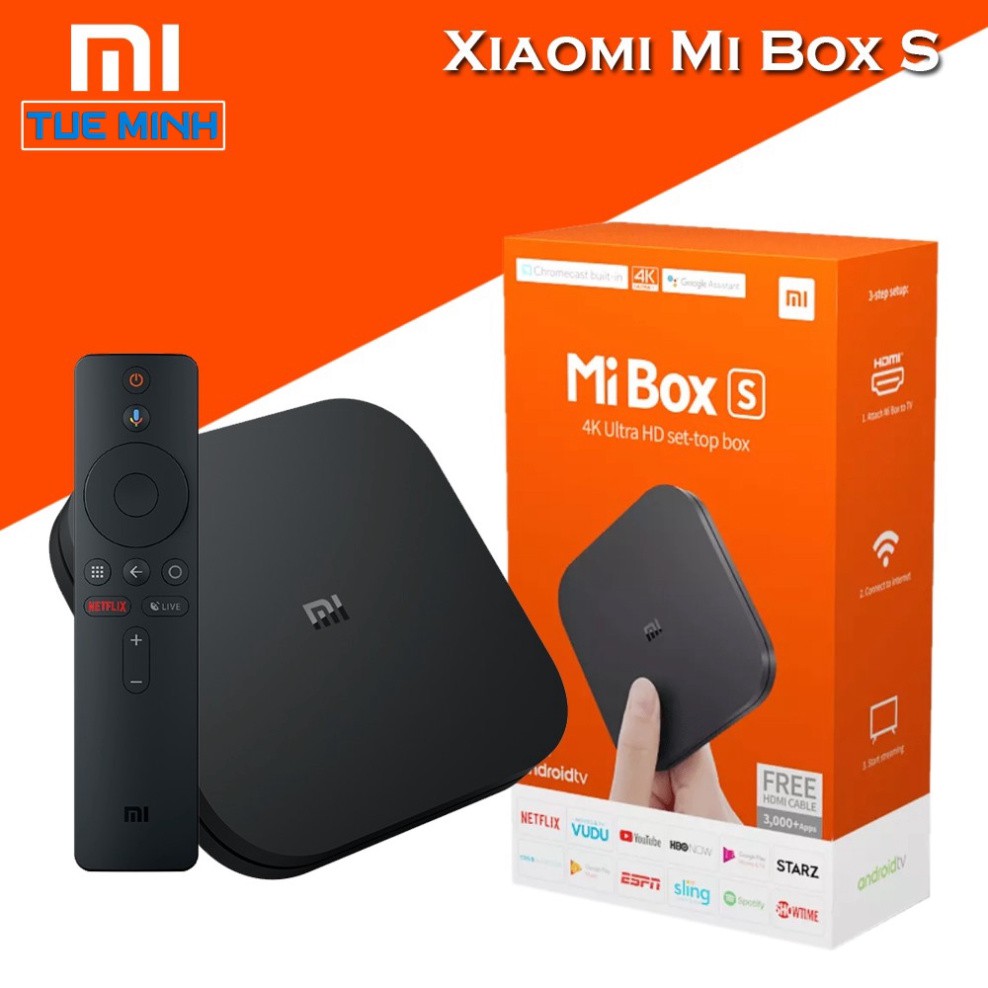 Android Tivi Box Xiaomi Mibox S - Hàng Digiworld phân phối chính hãng