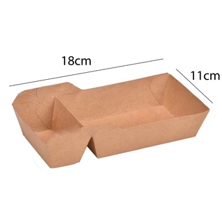 100 cái khay giấy kraft 2 ngăn