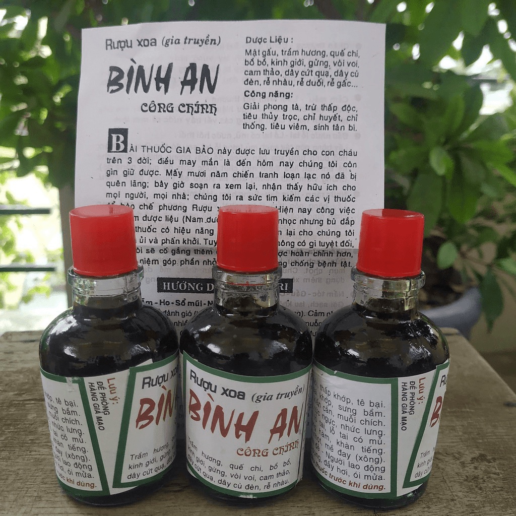 COMNO 10 CHAI Dầu xoa bóp, rượu xoa bóp xương khớp gia truyền Bình An Công Chính