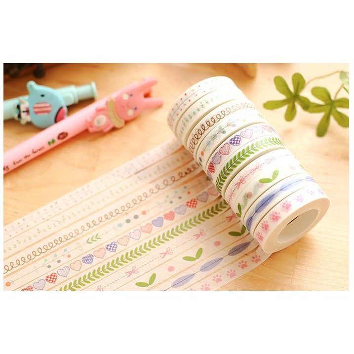 Cuộn Washi Tape 8mm x 10m