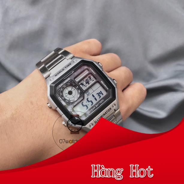 Đồng Hồ Nam CASIO AE1200 Dây Kim Loại – Tặng full box - Chống Nước 3atm, Trẻ trung năng động – haizz.shop