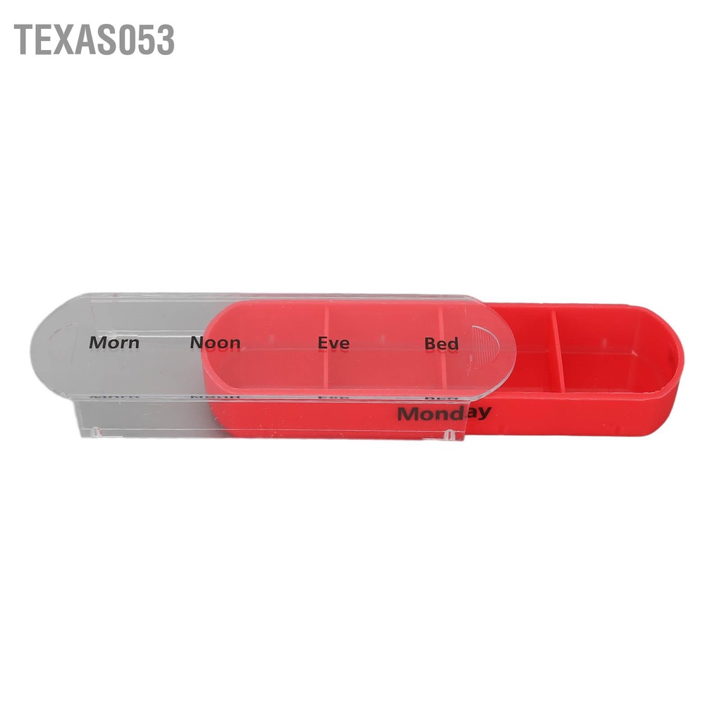 Texas053 Hộp thuốc 7 cái màu Di động 28 dạng lưới Máy phân phối có túi lưu trữ