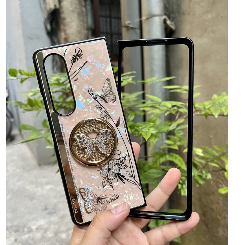 CHÍNH HÃNGỐp hãng TYBOMB BƯỚM ĐÁ KÈM IRING lưng gương kính SAMSUNG ZFOLD Z FOLD ZFLIP FLIP 4 3