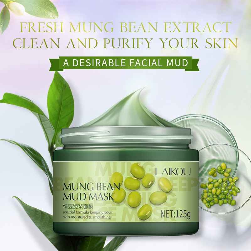 Mặt Nạ Bùn Đậu Xanh Laikou Mung Bean Mud Mask 120gr -DX52-B02T3 | Thế Giới Skin Care