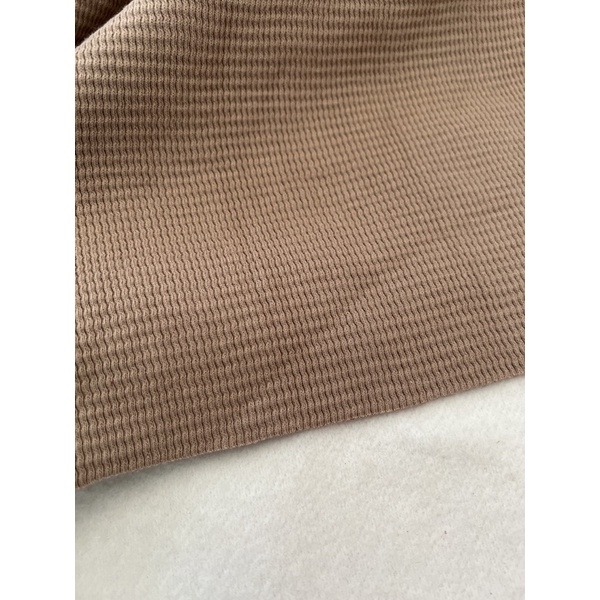 Vải thun tổ ong màu nâu và xanh ngọc