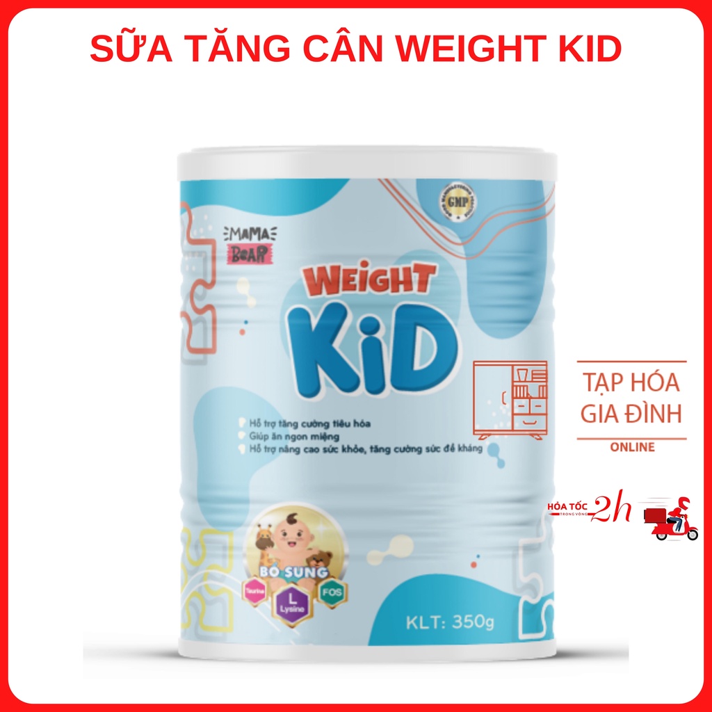 ⚡𝐂𝐇𝐈́𝐍𝐇 𝐇𝐀̃𝐍𝐆⚡ Sữa tăng cân WEIGHT KID cải thiện hấp thu, biếng ăn cho bé từ 06 tháng đến 10 tuổi loại 350g