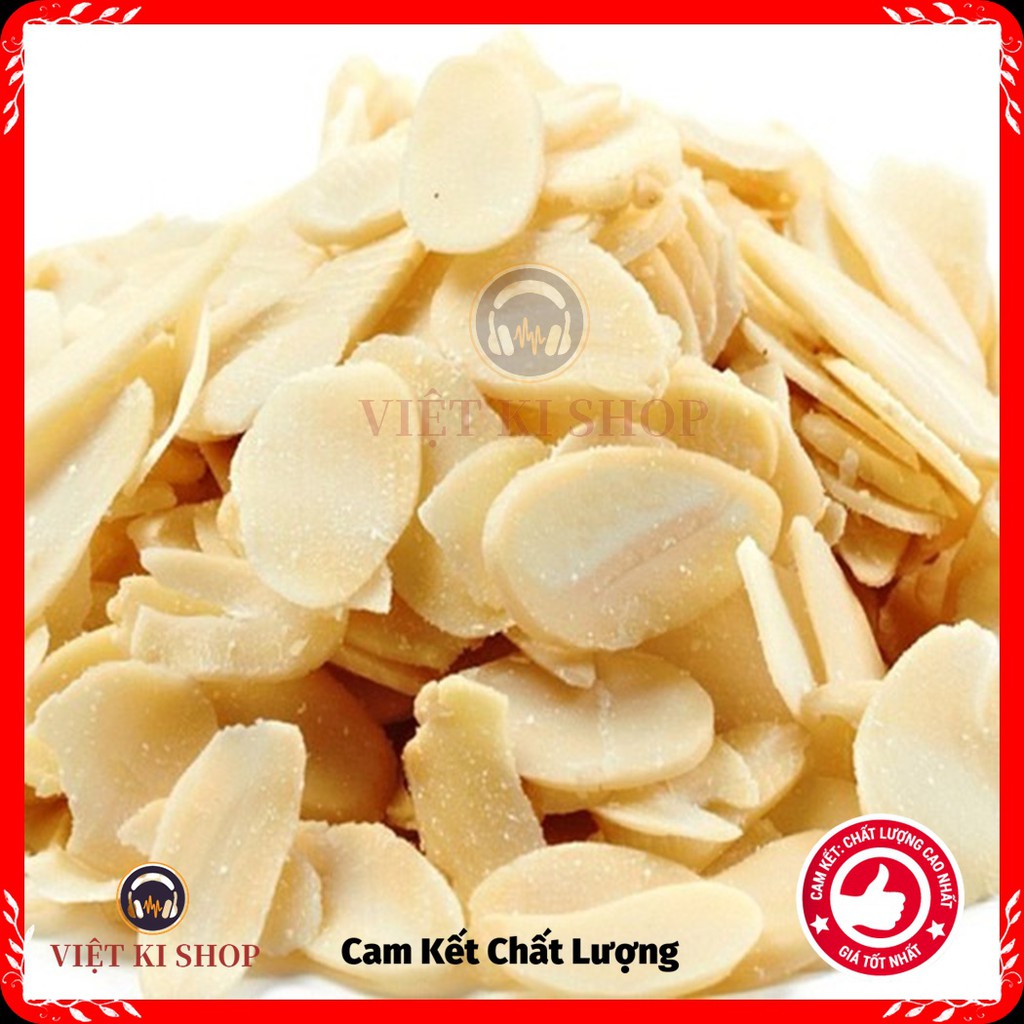 Hạnh Nhân thái lát sấy chín bịch 500g sử dụng trong bánh ngọt, bánh quy và món chè khúc bạch, ăn sáng cùng ngũ cốc