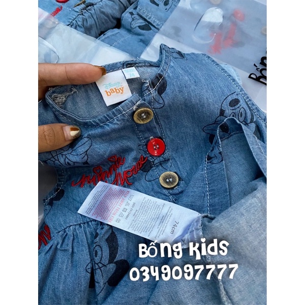 Váy Denim Bé Gái Minnie Thêu DN