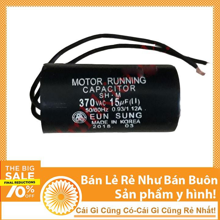 Tụ 15uf 370V dùng cho máy bơm - mô tơ