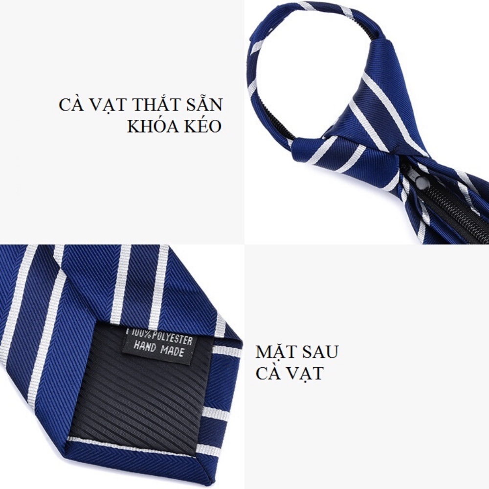 Cà vạt bản nhỏ 6cm thời trang cao cấp phong cách trẻ trung, Cravat dự tiệc, công sở, chú rể (Xanh chấm bi) CV-637