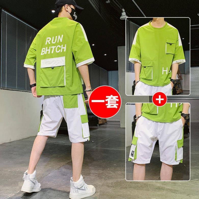 áo form rộng  unisex  Áo phông nam Quần áo bảo hộ lao động thường ngày mùa hè ་