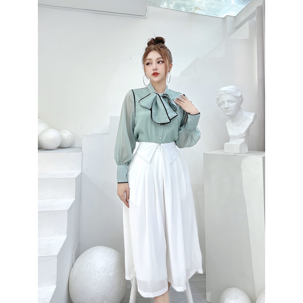 Quần váy nữ CRAZYTEEN ống rộng sang trọng Q0038