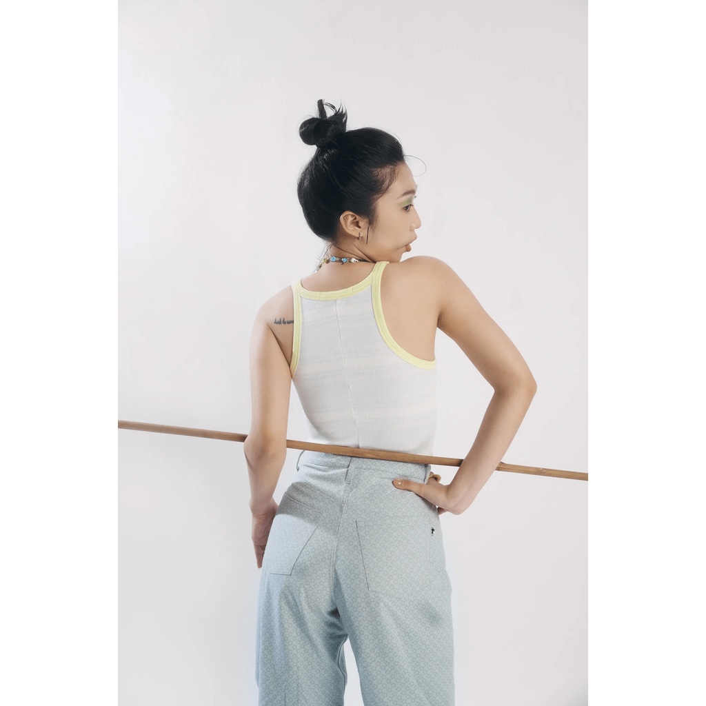 Solid Checked n Striped - Quần Dài Nữ Hoạ Tiết Hoa Chìm - Misty Wish Pant