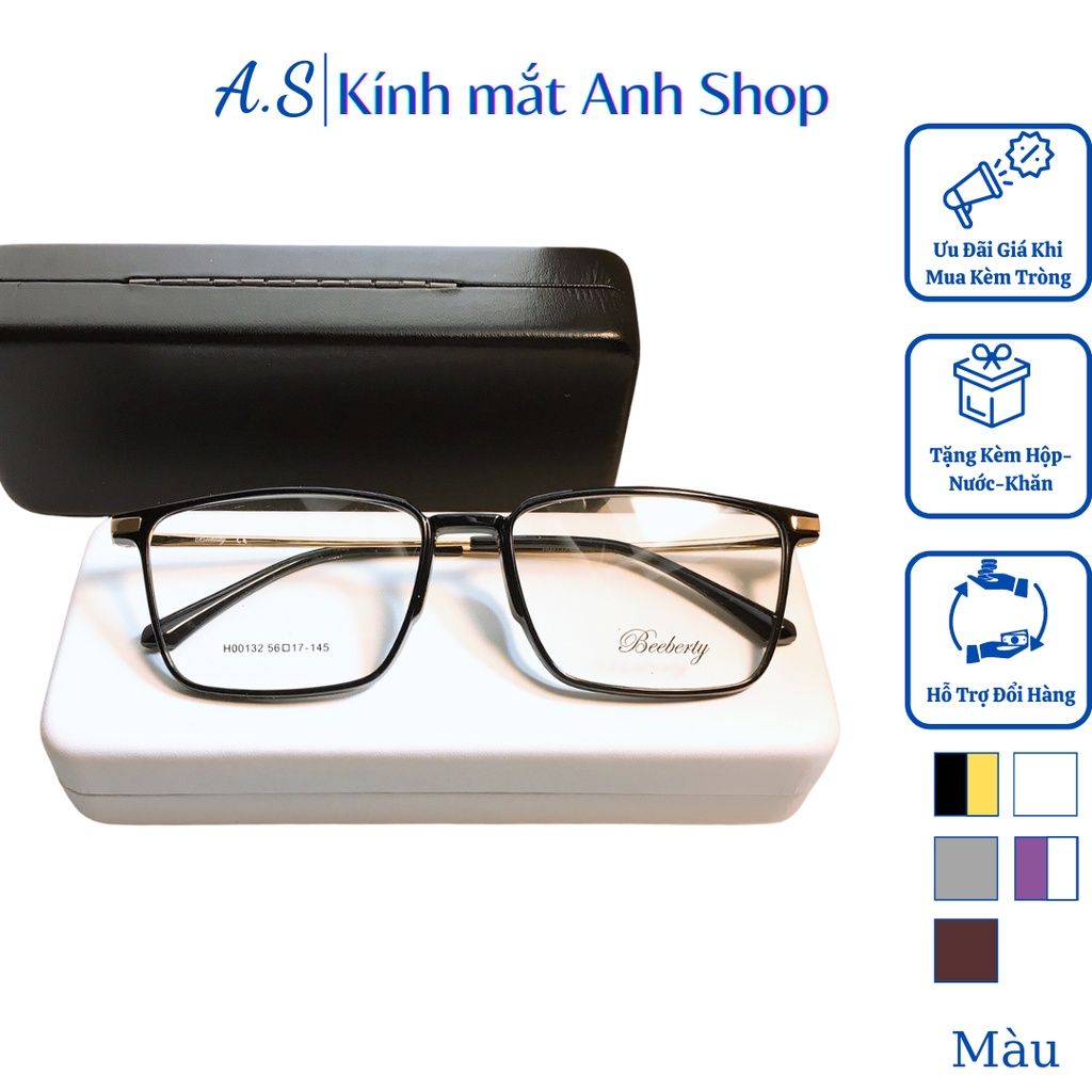 Gọng kính chủ nhật thời trang nam nữ chất liệu nhựa dẻo kết hợp kim loại 00132