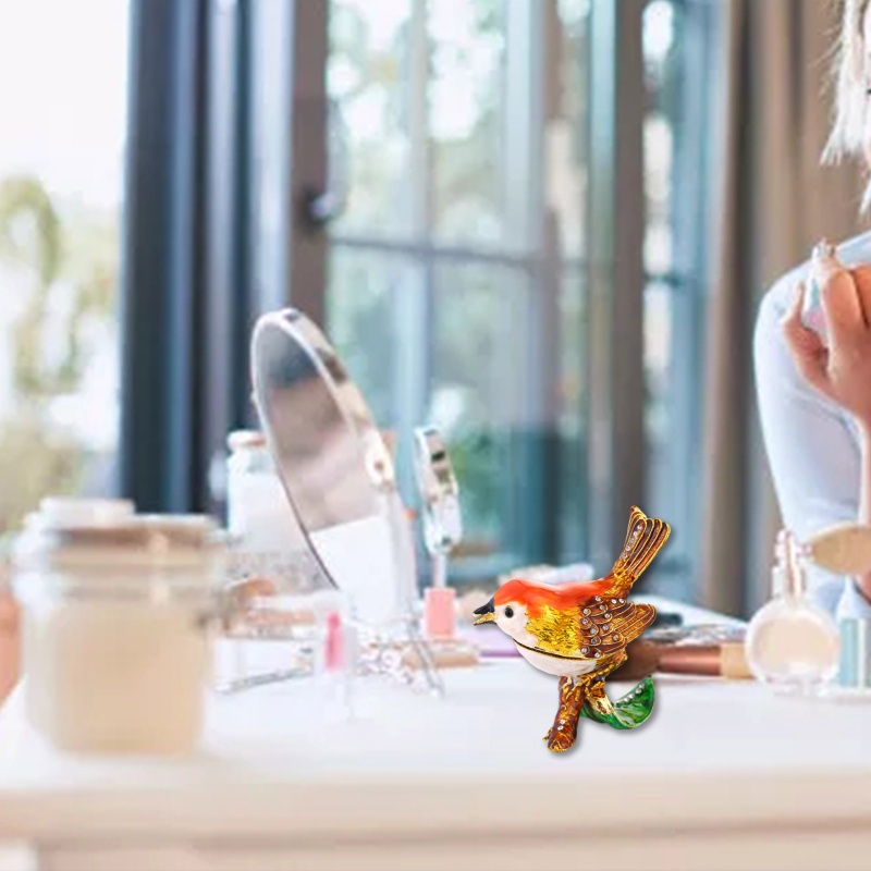 Hộp Đựng Trang Sức Bằng Kim Loại Tráng Men Thủ Công Thời Trang