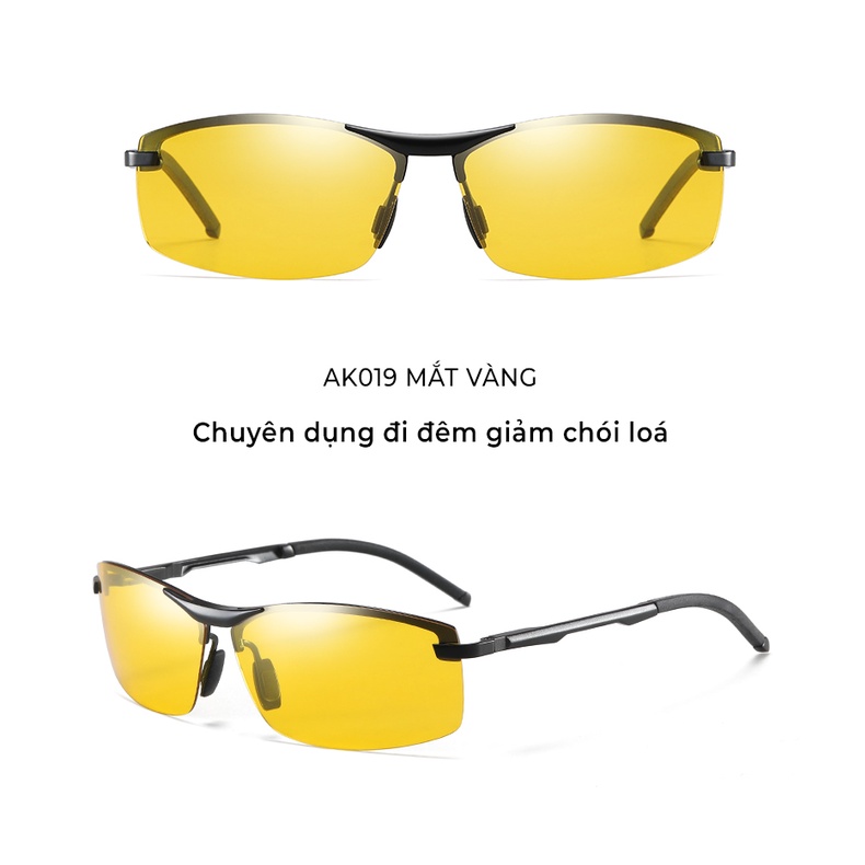 Kính Mát Đi Đêm Nam Nữ AORON Kiểu Dáng Thể Thao Ôm Mặt Tròng Chống Loá Đi Phượt Phong Cách Quý Ông Thời Thượng AK019