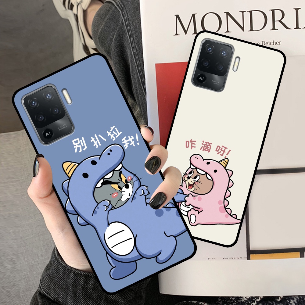 Ốp Oppo A94 in hình cặp đôi doremon, hổ, khủng long dễ thương