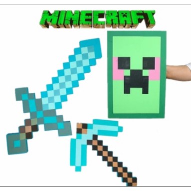 Combo kiếm cup khiên đồ chơi Minecraft