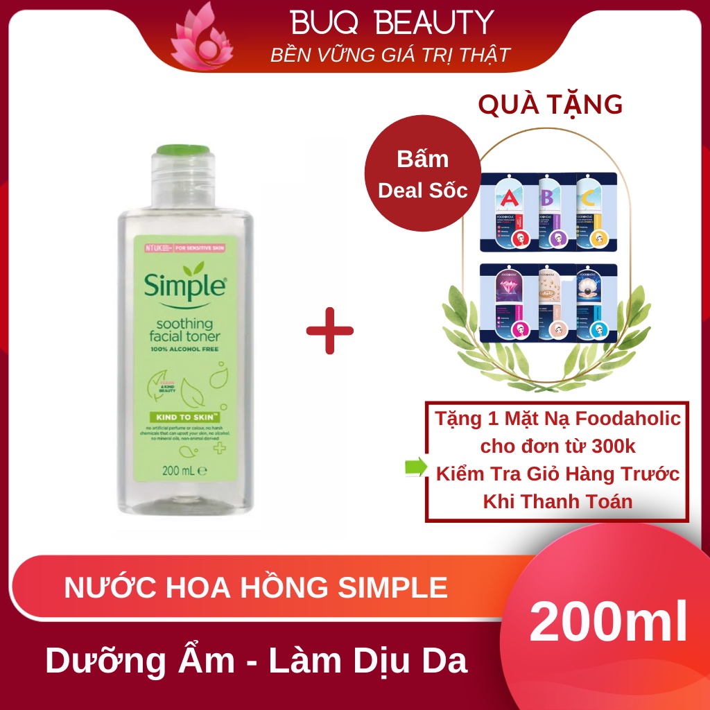 Toner Simple Kind To Skin Soothing Facial Toner Nước Hoa Hồng Làm Dịu Cân Bằng Da Cho Da Dầu Mụn Nhạy Cảm Chính Hãng