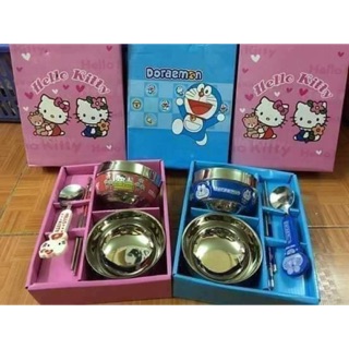 Bộ sét bát ăn dặm Hello kitty cho bé yêu