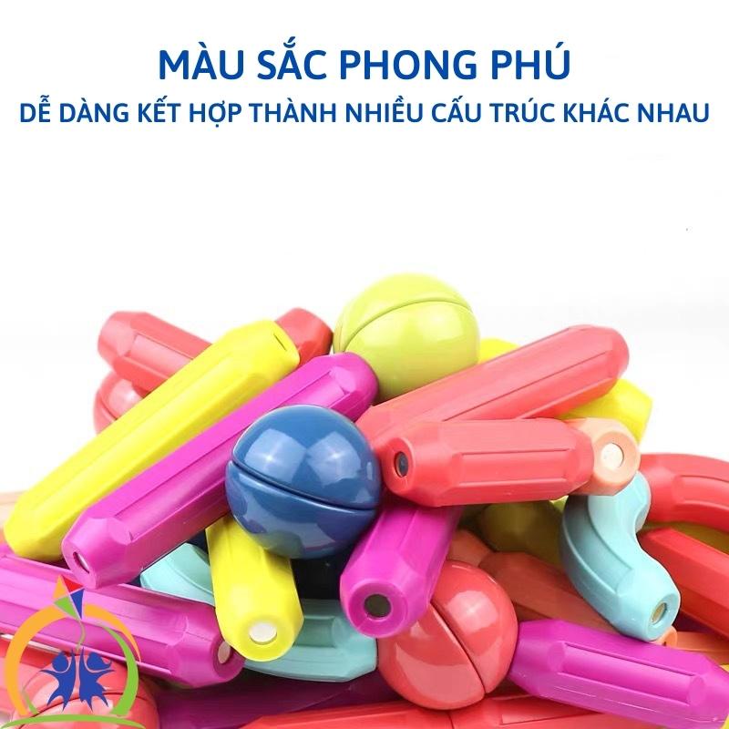 Xếp hình nam châm, Bộ đồ chơi ghép hình nam châm thông minh cho bé trai, bé gái GenKids