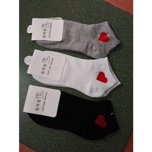 Set 10 Đôi Tất Cổ Ngắn Hoạ Tiết Trái Tim ( Ảnh thật)-