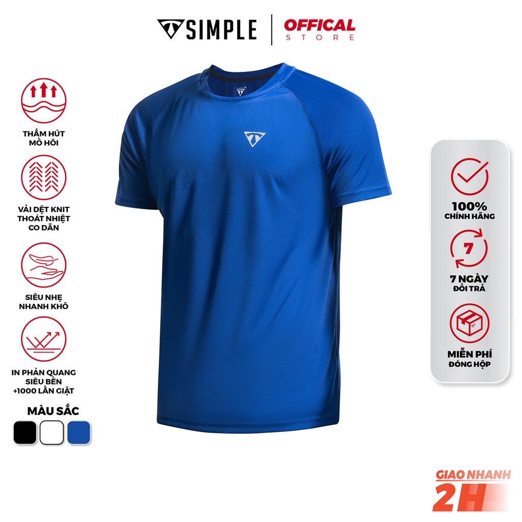 Áo Thể Thao Nam TSIMPLE cổ tròn tay ngắn tập gym vải thun lạnh thoáng mát co giãn chuẩn form AHRBC !