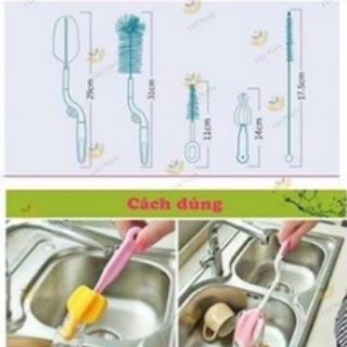 Bộ cọ cốc, bình sữa 5 chi tiết
