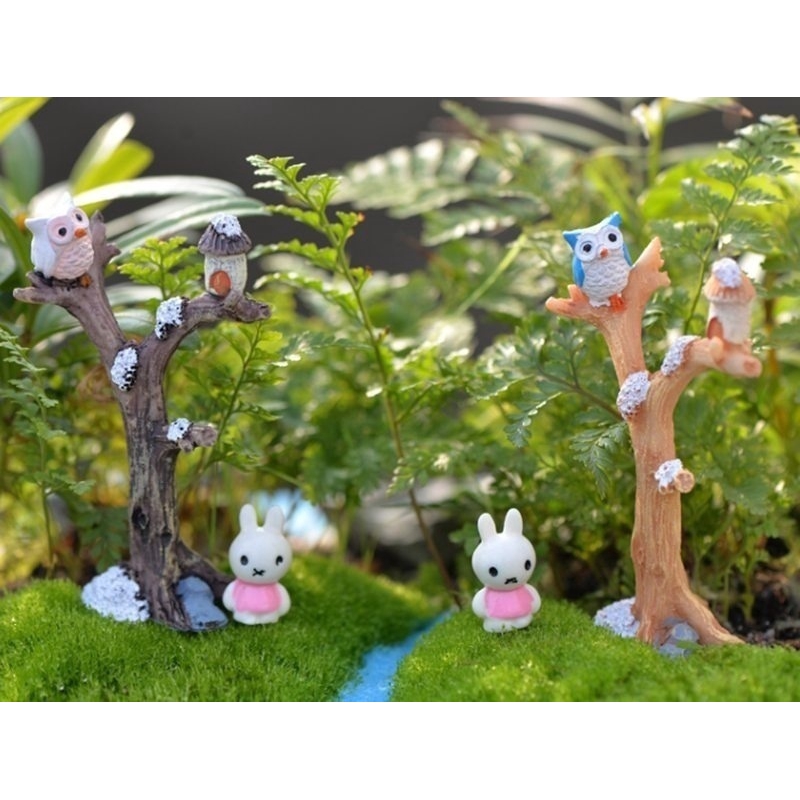 Mô hình cây chim cú trang trí sân vườn