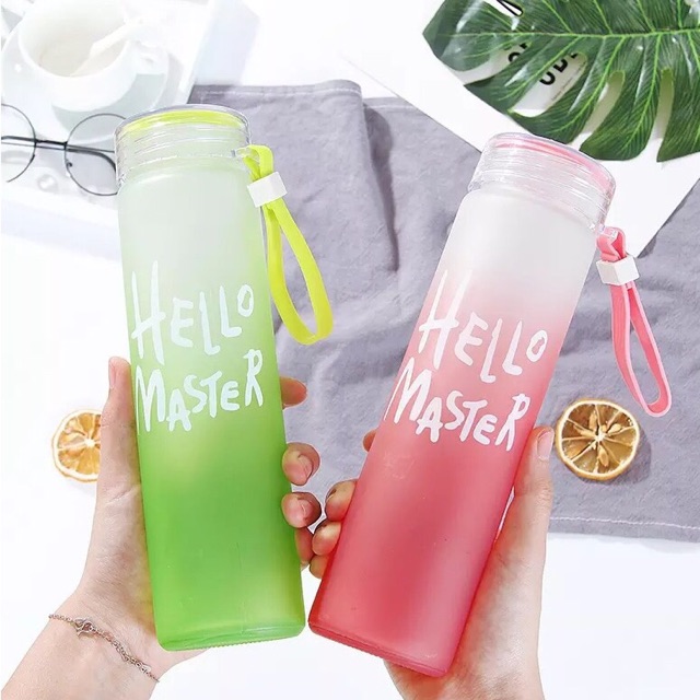 Bình thuỷ tinh Hello master nắp dây 500ml