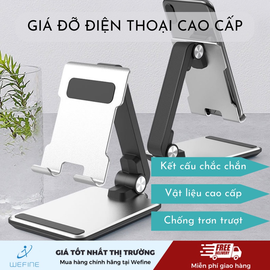 Giá đỡ điện thoại L8 hợp kim nhôm - kệ điện thoại, máy tính bảng gấp gọn Wefine