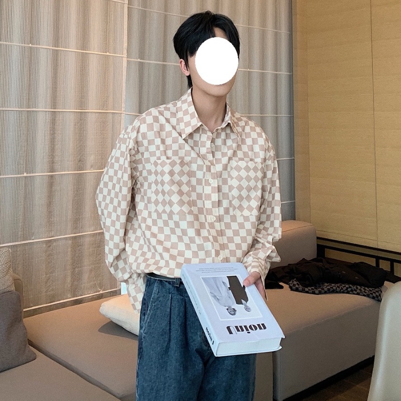 ✦AFFLIGA✦ Áo Khoác Sơ Mi Caro Đa Năng Có Túi Thời Trang Hàn Quốc Cho Nam