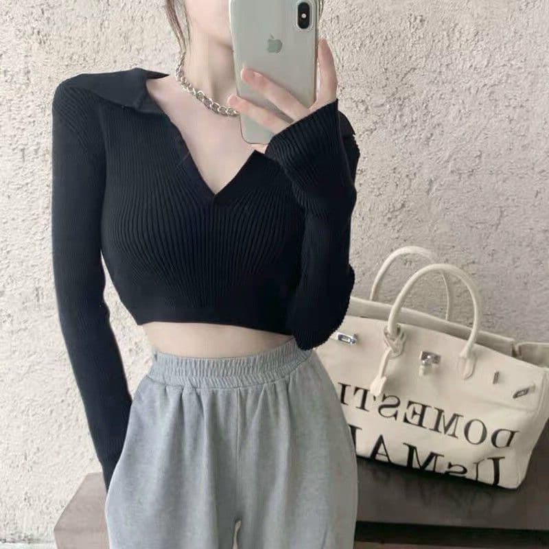 Áo croptop buộc nơ sau kèm mút ngực huyền thoại N06101