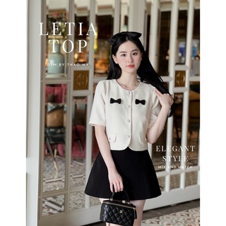 Letia top - áo tex hàn đính nơ thiết kế dtm