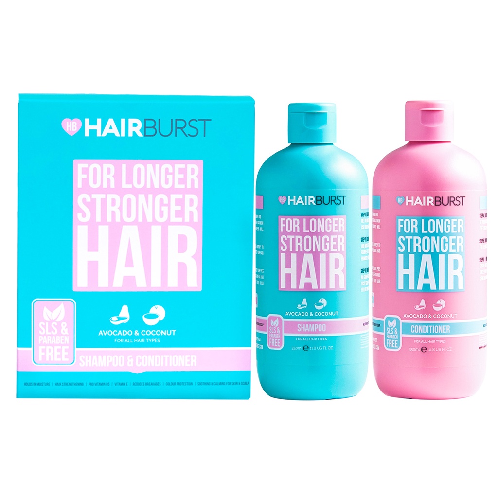 Set Hairburst Gội Xả For Longer Stronger Hair Kích Thích Mọc Tóc (Dầu Gội 350ml + Dầu Xả 350ml)