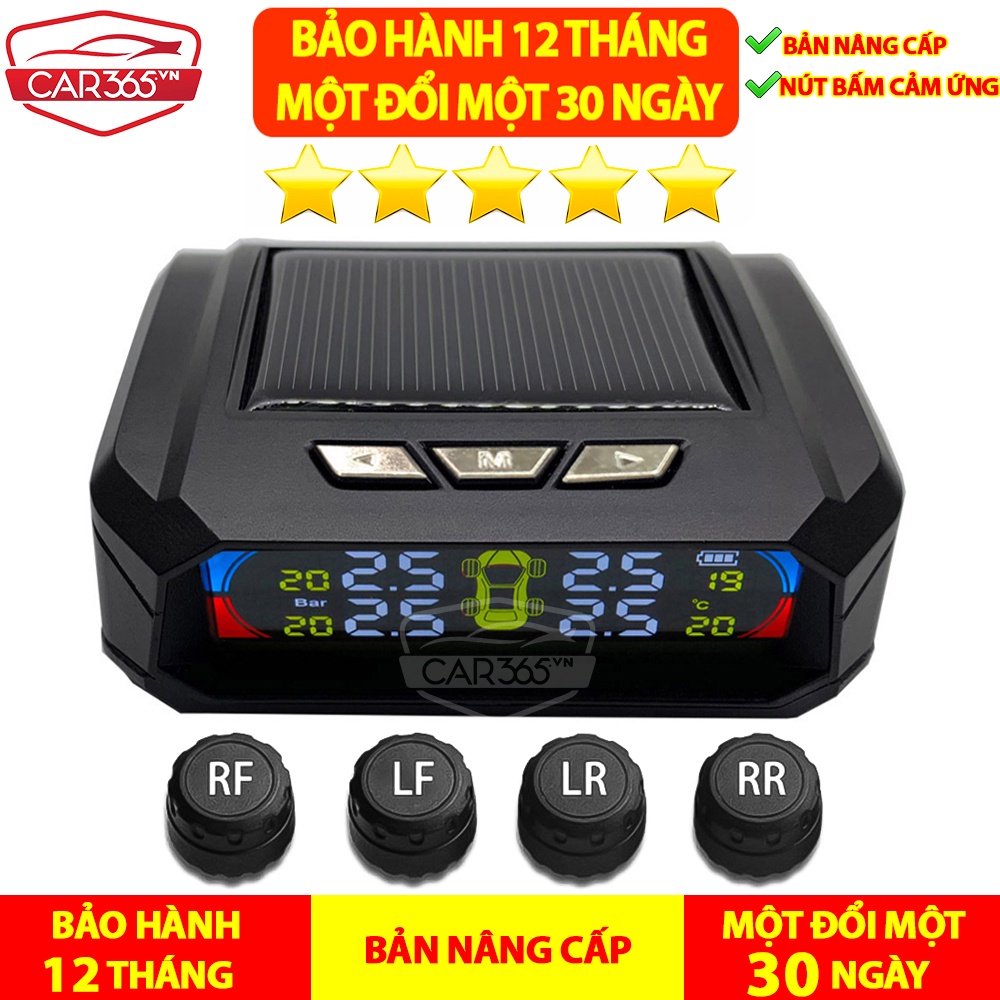 Cảm biến áp suất lốp cao cấp chính hãng CAR365 - Màn hình màu LCD hiển thị áp suất nhiệt độ - BẢO HÀNH 24 THÁNG - CAR38