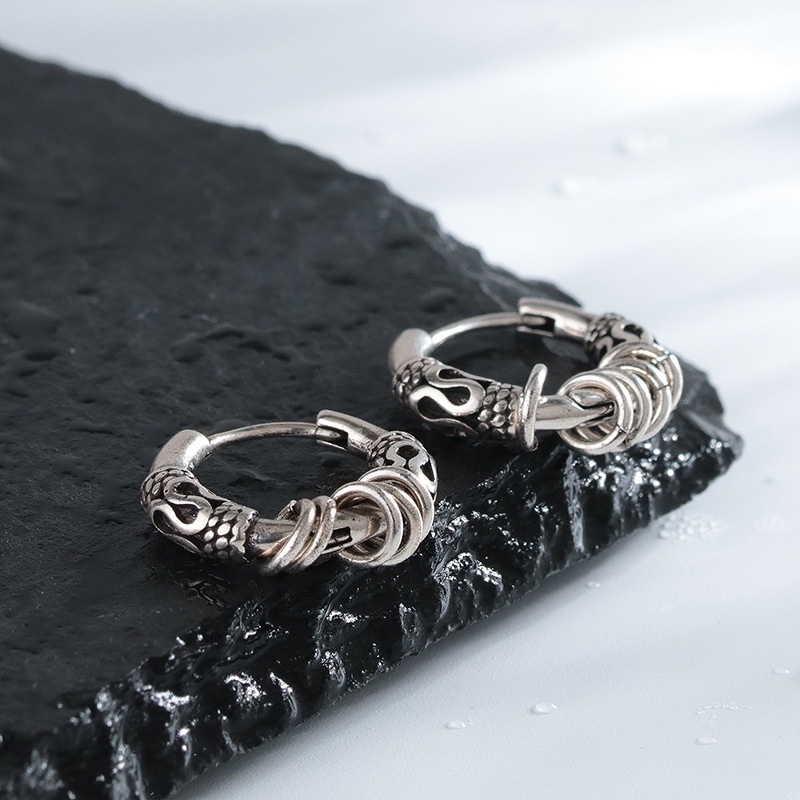 Bông Tai Hình Học Đơn Giản Phong Cách Retro Cho Nam