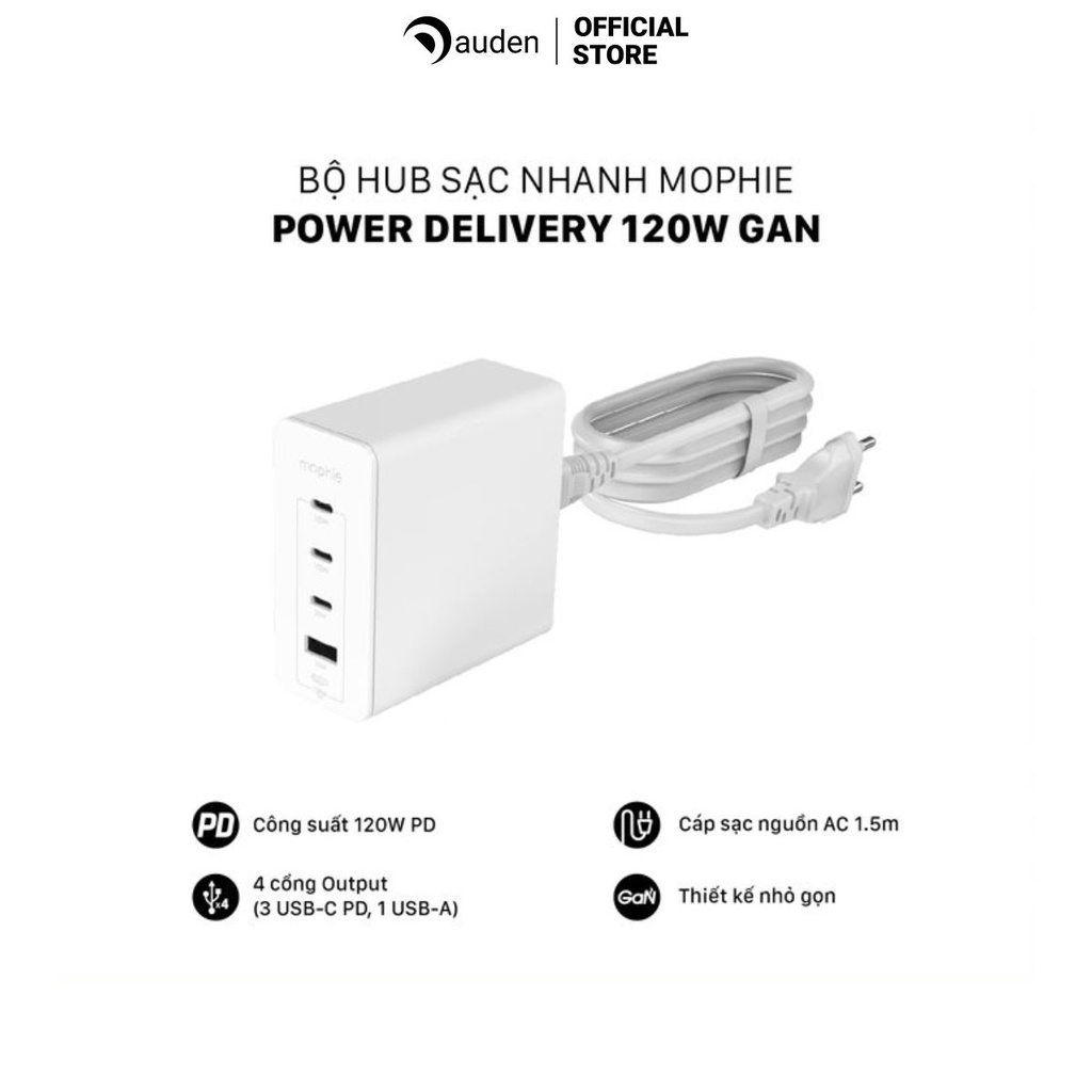 Hub sạc nhanh Mophie Power Delivery 120W GaN