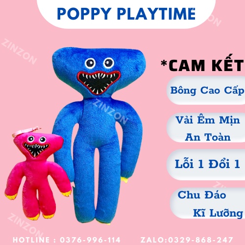 [Mã LIFEXANH03 giảm 10% đơn 500K] Gấu bông Huggy Wuggy trong Poppy Playtime size bự êm mịn cao cấp ZinZon