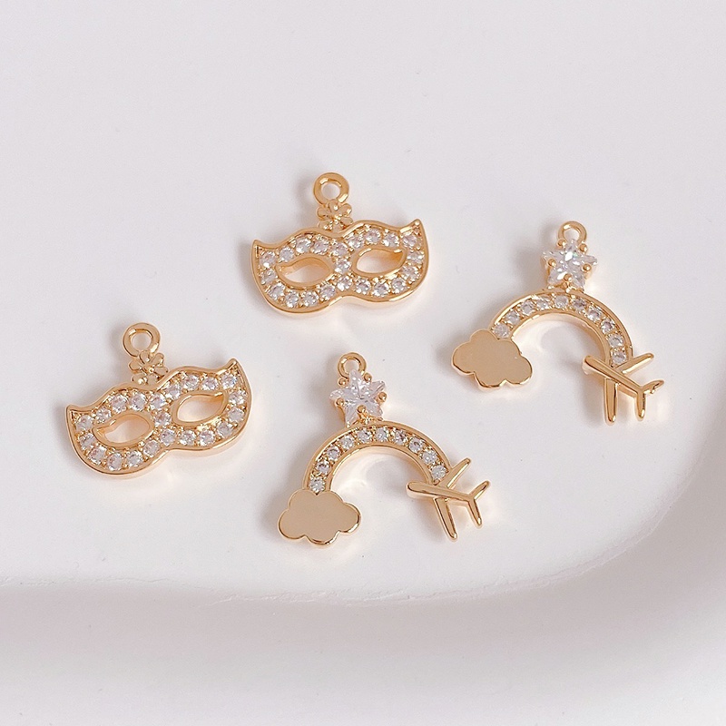 Mặt Dây Chuyền Hình Giày Cao Gót Bằng Đồng 14K Đính Đá Zircon Sang Trọng