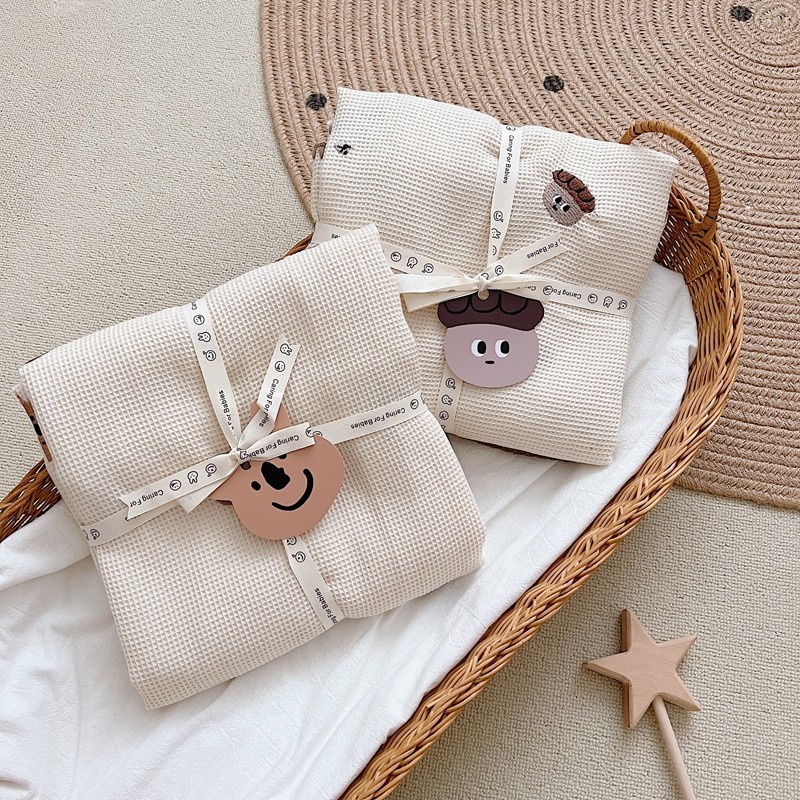 Chăn Cotton Mềm Mại Thêu Họa Tiết Hoạt Hình Dễ Thương Cho Bé Sơ Sinh