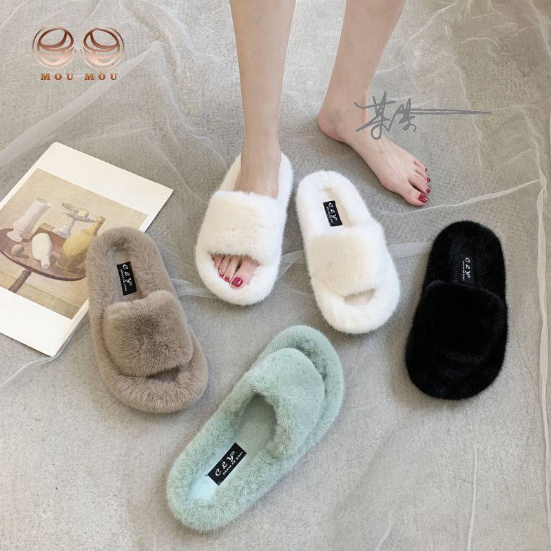 Dép Bông Đi Trong Nhà Đế Bằng Đính Nơ Thời Trang Xuân Thu Cho Nữ