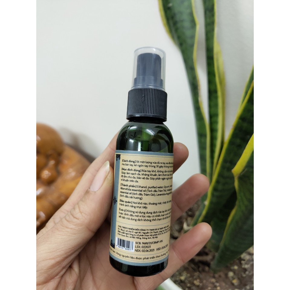 Tràm rửa tay khô cao cấp Viên Minh 50ml dung dịch sát khuẩn, khử mùi