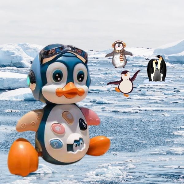 Đồ chơi chim cánh cụt biết chạy phát nhạc phát sáng cho bé tập bò tập đi-đồ chơi giáo dục sớm