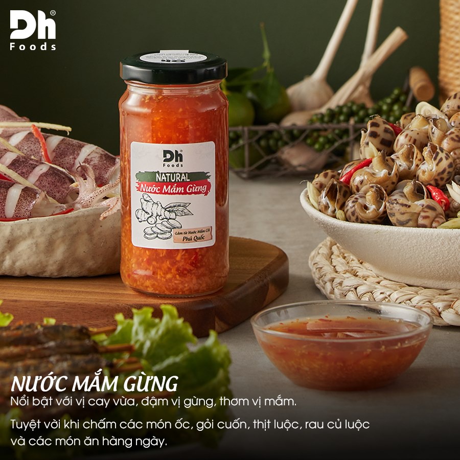 Nước mắm gừng Natural Dh Foods nước chấm, nêm đồ ăn 200ml